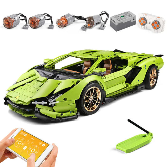 MOC APP RC Lamborghini Hyper Racing Car Bricks Toys 13057
