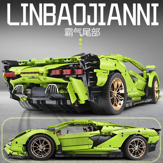 MOC APP RC Lamborghini Hyper Racing Car Bricks Toys 13057