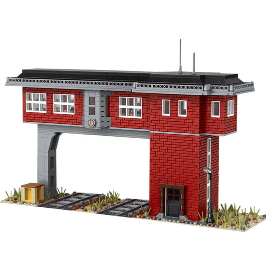 MOC City Train Signal Station Railway Bricks Toy 12009
