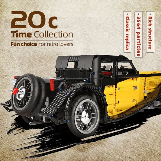 MOC Classic Bugatti 50T Retro Sports Car Bricks Toys 13080