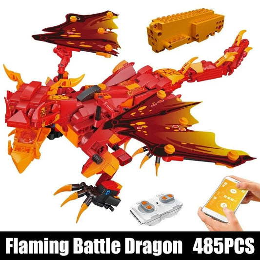 MOC Creative Flaming Battle Dragon Robot APP RC Bricks Toy 13148