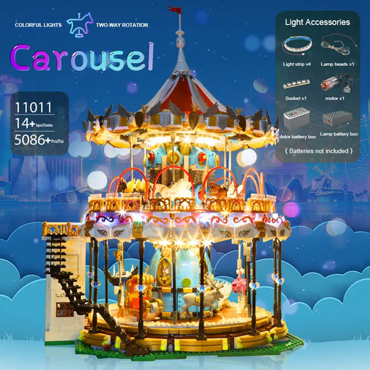 MOC Creator Expert Motorized RC APP Carousel Bricks Toy 11011