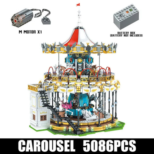 MOC Creator Expert Motorized RC APP Carousel Bricks Toy 11011