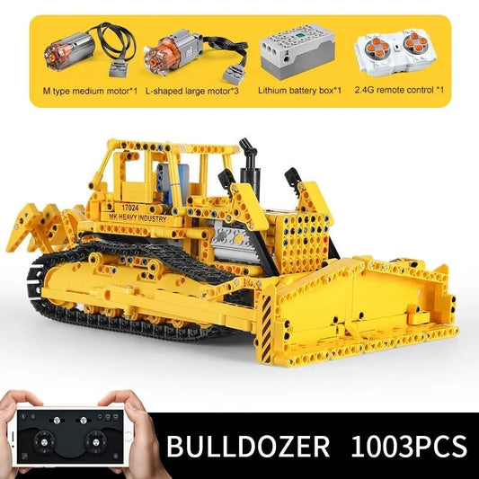 MOC Expert APP RC Caterpillar D8K Bulldozer Bricks Toys