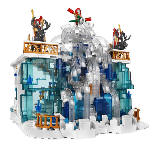 MOC Girl Creative Expert Princess Crystal Falls Castle Bricks Toy