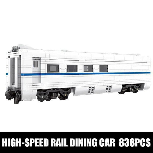 MOC High-Speed Bail Dinning Extension Car Bricks Toy