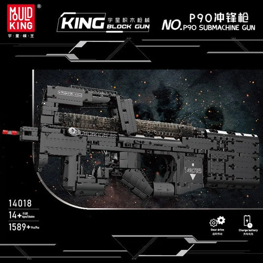 MOC Military Motorized P90 SMG Gun Bricks Toys 14018