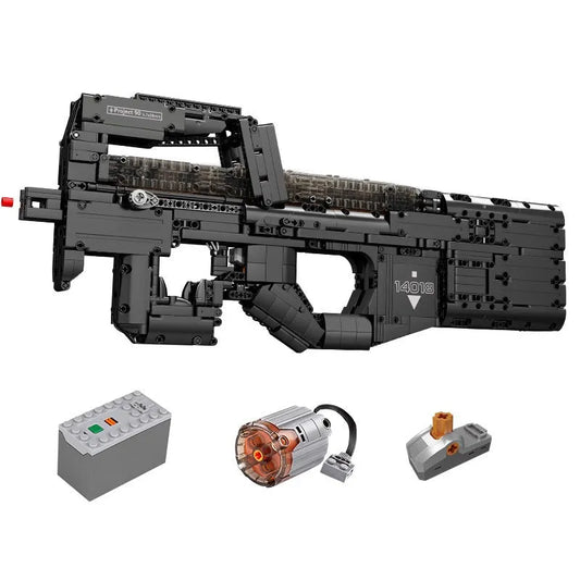 MOC Military Motorized P90 SMG Gun Bricks Toys 14018