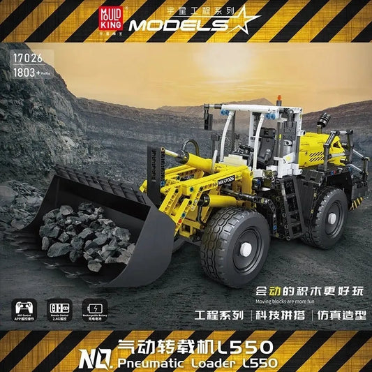 MOC Motorized Pneumatic loader Excavator Truck Bricks Toys