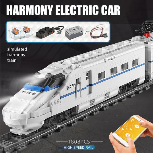 MOC Motorized RC APP High-Speed CRH2 Train Bricks Toy