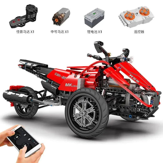 MOC RC APP Monster Spider Motorcycle Bricks Toy 23010