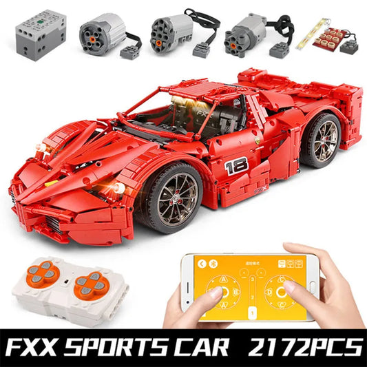 MOC RC Ferrari FXX Sports Racing Car Bricks Toys 13085