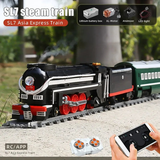 MOC RC Motorized SL7 Asia Express Train APP Bricks Toys
