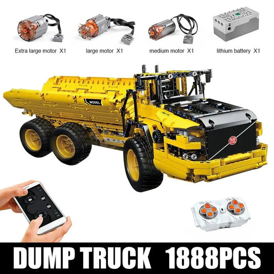 Tech MOC 17010 Motorized RC Custom Dump Truck Bricks Toys