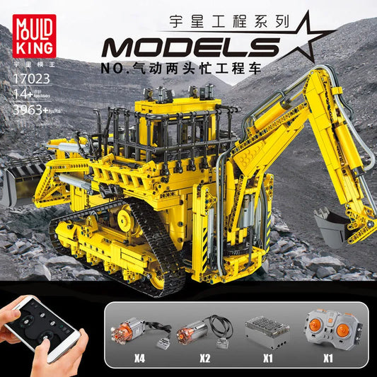 Tech MOC APP RC Pneumatic Bulldozer Bricks Toy 17023