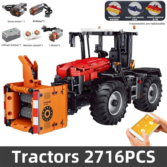 Tech MOC Motorized RC Fastrac Roller Tractor Truck Bricks Toy 17020