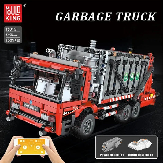 Tech RC APP City Garbage Truck Bricks Toy MOC 15019