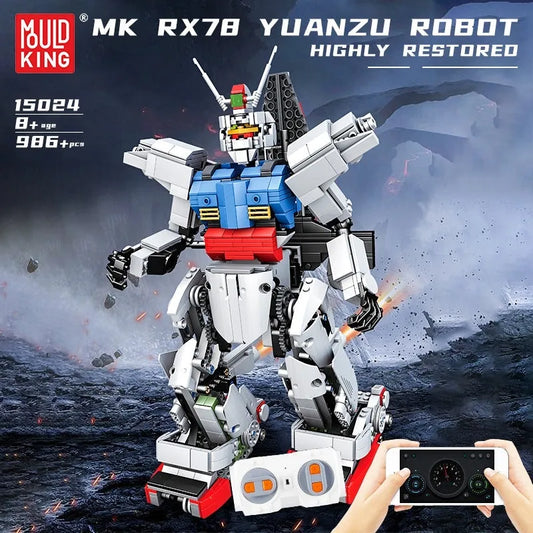 Tech RC MOC Motorized RX78 Robot Bricks Toys 15024