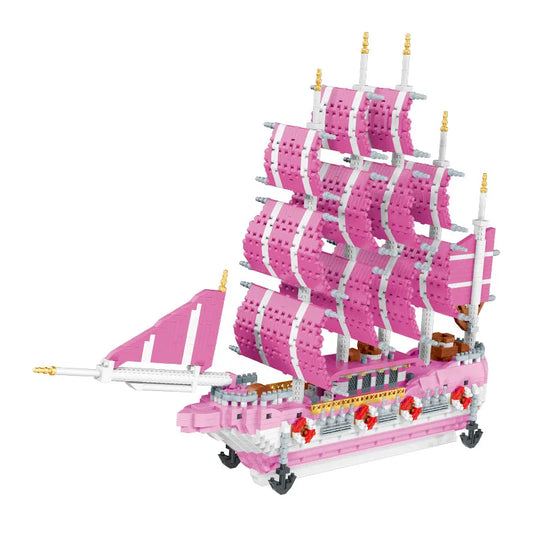 MOC Experts Girls Pink Princess Love Sailboat MINI Bricks Toys