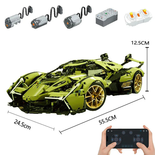 MOC Tech APP RC Lambo V12 Vision GT Racing Car Bricks Toy
