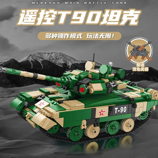 Military RC Motorized T90 Main Battle Tank Bricks Toy
