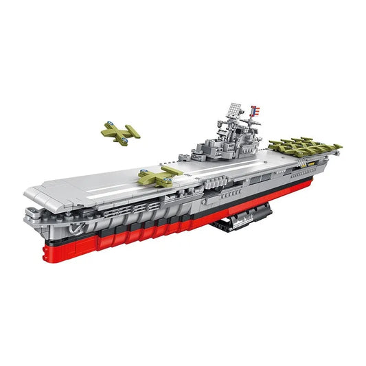 MOC Military USS Hornet Aircraft Carrier Warship Bricks Toys