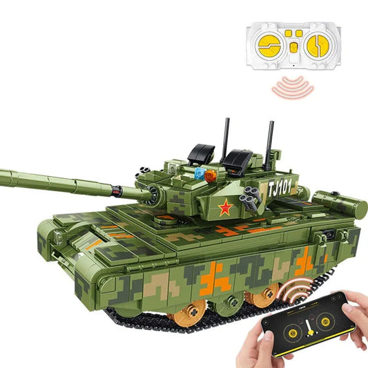 MOC WW2 Motorized RC Type 99 Main Battle Tank Bricks Toy