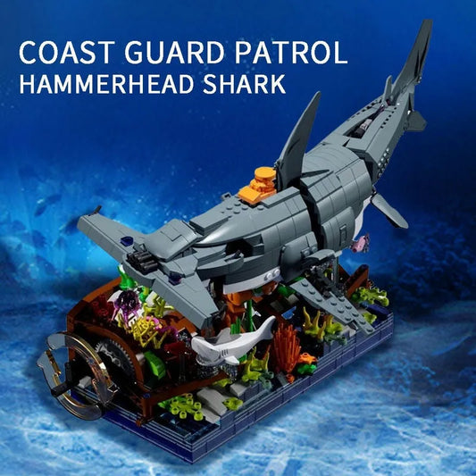 MOC Ideas Coast Guard Bionic Mech Shark Bricks Toy