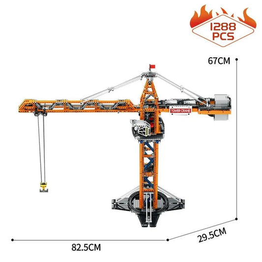 Tech Expert APP Motorized RC Tower Crane Bricks Toy