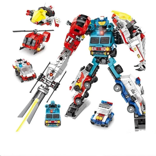 Mecha Car Transformation City Robot Warrior Bricks Toys