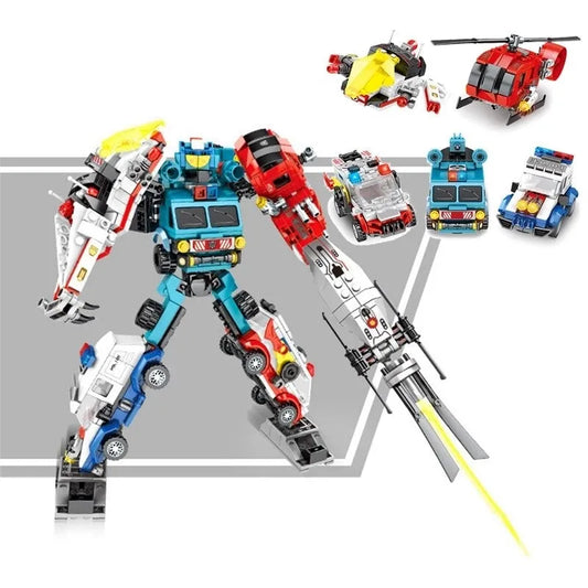 Mecha Car Transformation City Robot Warrior Bricks Toys