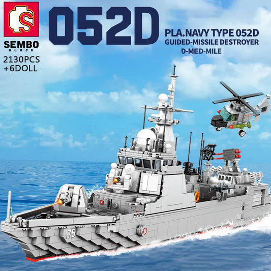 Military 052D Missile Destroyer Warship Cruiser Bricks Toys