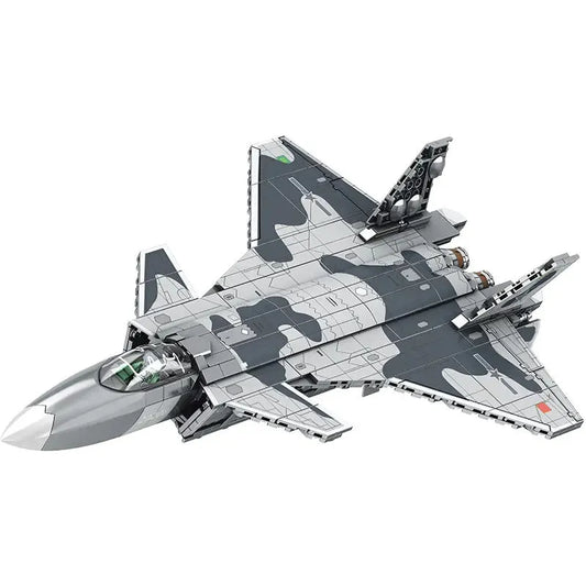Military MOC Stealth Aircraft J-20 Fighter Jet Bricks Toy