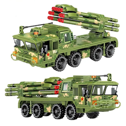 Military WW2 PHL-03 Self Propelled Rocket Launcher Bricks Toys
