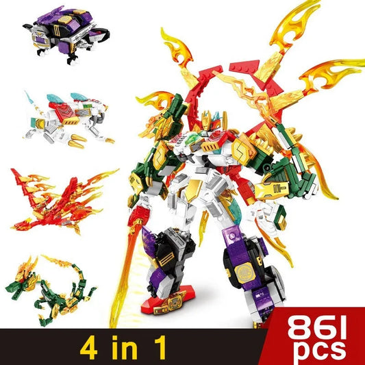 MOC Expert Transforming Mecha Of Steel Robot Bricks Toy