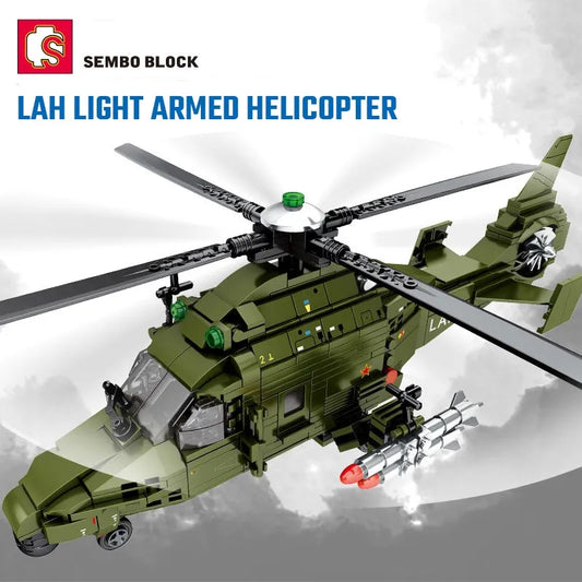 MOC Military Light Armed Helicopter Mecha Robots Bricks Toys