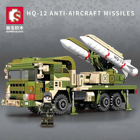 MOC Military WW2 HQ-12 Anti Aircraft Missile Air Defense Bricks Toy