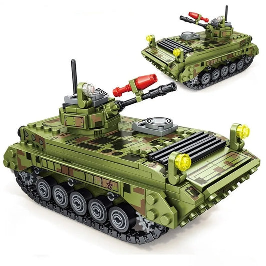 MOC Military WW2 Type 86 IFV Canon Tank Bricks Toys