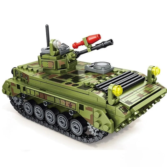 MOC Military WW2 Type 86 IFV Canon Tank Bricks Toys