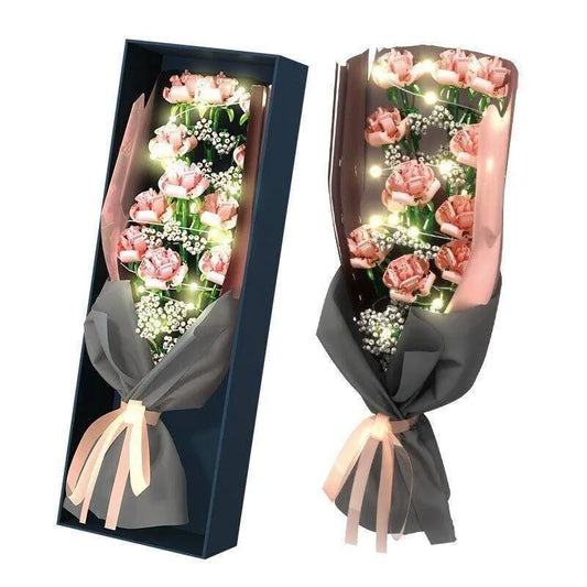 MOC Romantic Roses Bouquet Flower Pot Bricks Kids Toys