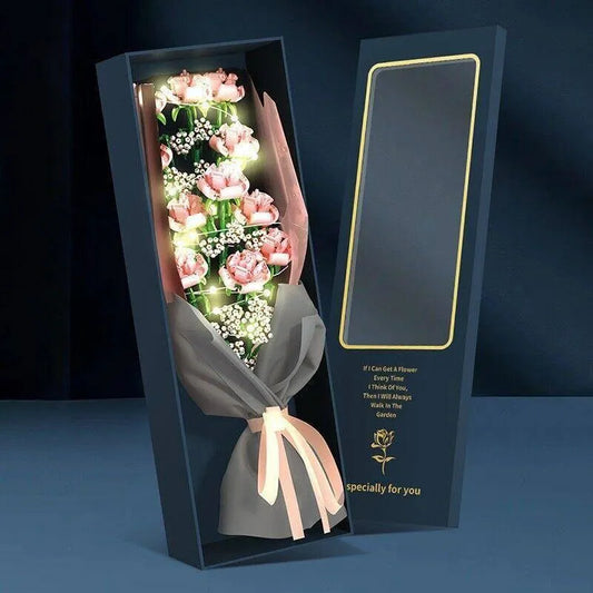 MOC Romantic Roses Bouquet Flower Pot Bricks Kids Toys