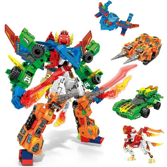 Transforming Flaming War Mecha Robot Bricks Toys