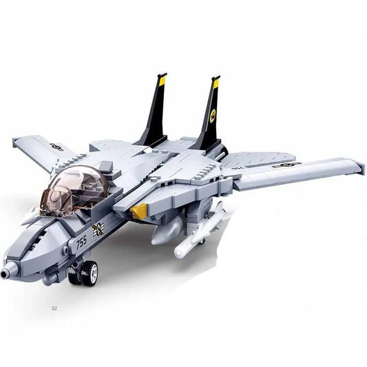 Military MOC F14D US Army Fighter Jet Aircraft Bricks Toys