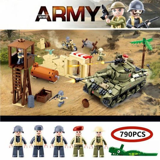 Military MOC WW2 Army Battle Of El Alamein Bricks Toy