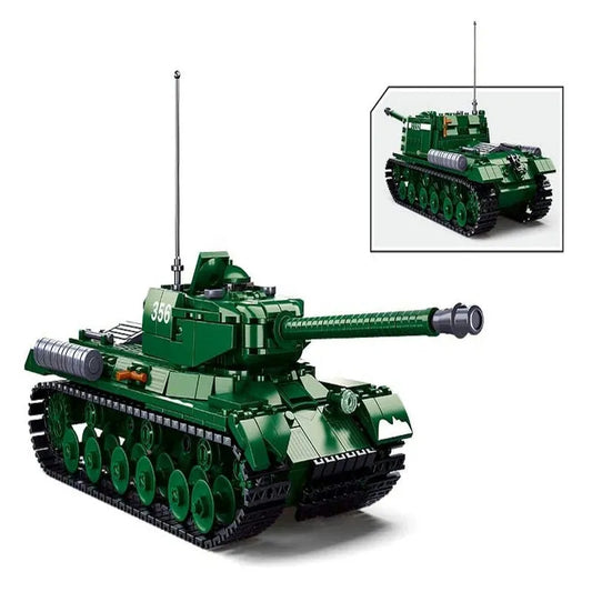 Military MOC WW2 Heavy Main Battle Tank Bricks Toys