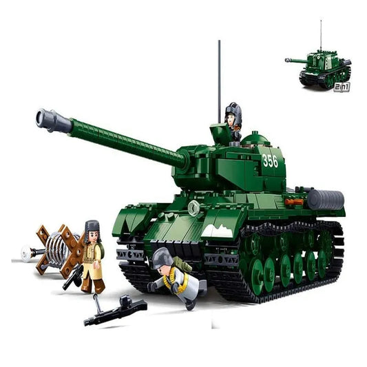 Military MOC WW2 Heavy Main Battle Tank Bricks Toys