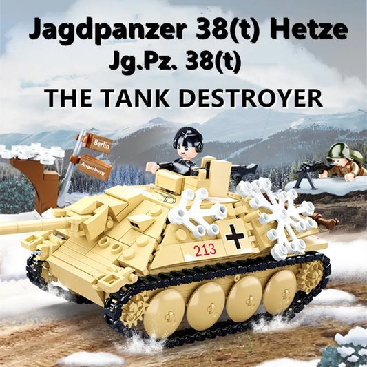 Military MOC WW2 Jagdpanzer Tank Destroyer Bricks Toy
