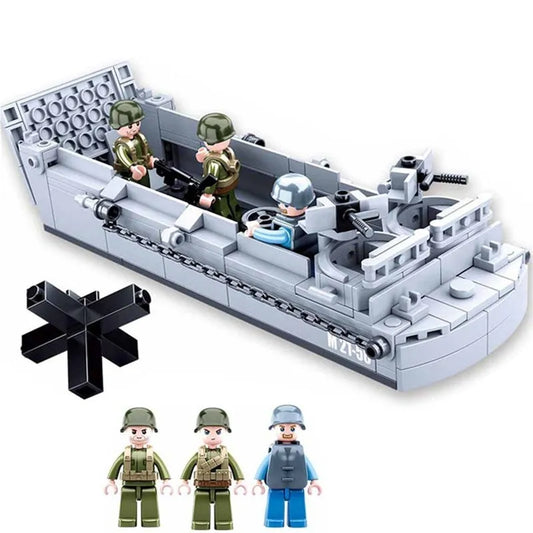 Military MOC WW2 US Higgins Landing Craft Bricks Toys