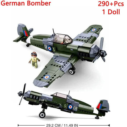 Military WW2 German Bomber Aircraft Bricks Toys