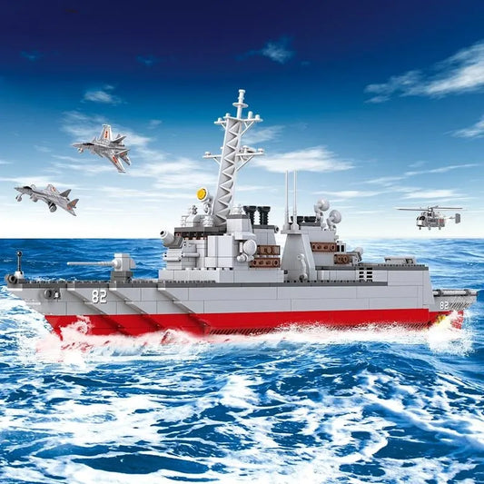 Military WW2 NAVY Destroyer Warship Cruiser Bricks Toys